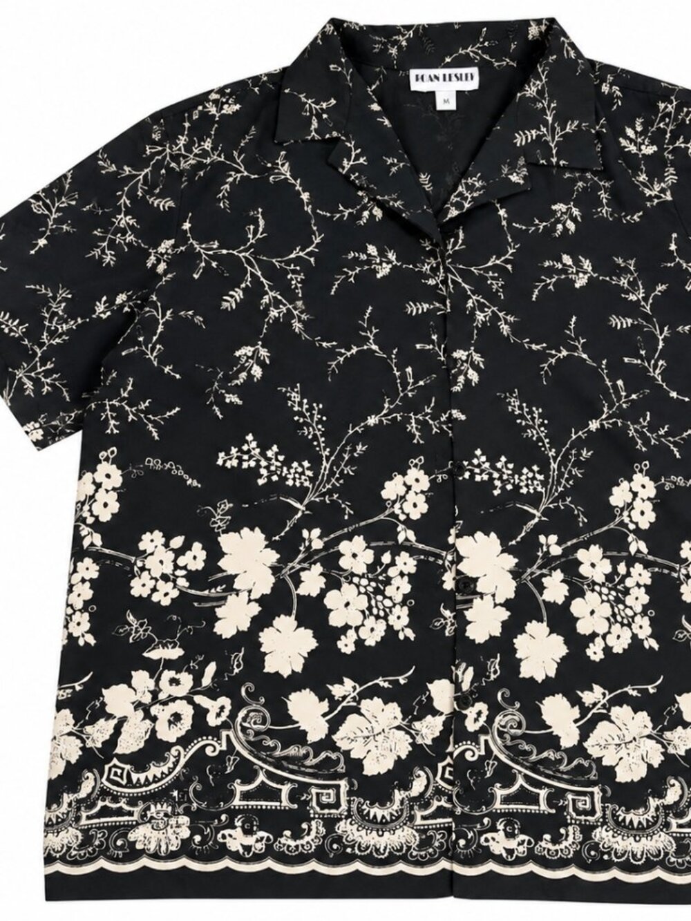 Women's Joan Leslie | Black Floral Vine Print Shirt | Size L